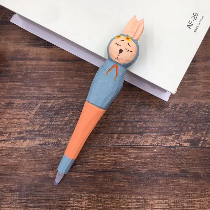

Креативная ручка из дерева ручной резьбы в форме животного Female rabbit