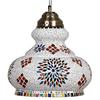 30 Cm Surahi Shaped Large Glass Mosaic Hanging Lamp for Living and Home Decoration Turkish Lamp Multicolour Bulb Not Included