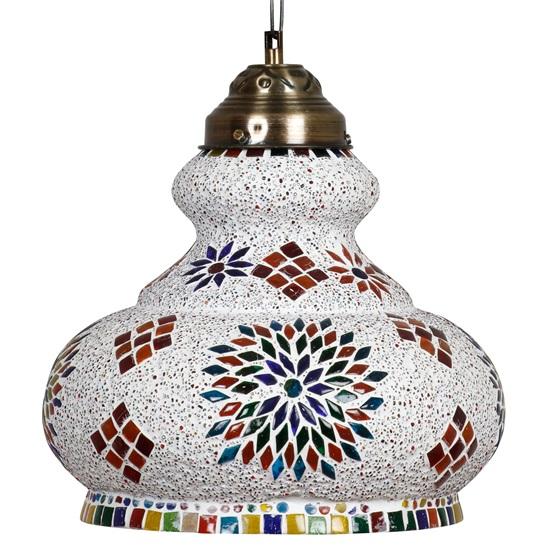30 Cm Surahi Shaped Large Glass Mosaic Hanging Lamp for Living and Home Decoration Turkish Lamp Multicolour Bulb Not Included