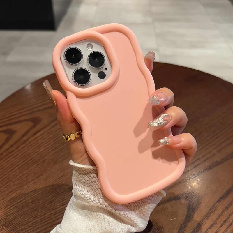 

Highend Luxury Quality Wavy Pattern Candy Color Phone Case For iPhone 11 12 13 14 15 16 Pro Max X Xs XR Max 7 8 Soft Silicone Shockproof Cover 13 pro max