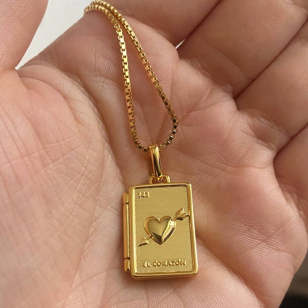 Stainless Steel Photo Frame Necklace DIY Couple Choker Chain Trendy Heart Photo Pendant  Gift