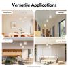 3PCS Silver Modern Crystal Ceiling Light Fixture, E12 Dimmable 40W with Adjustable Wire & Glass Shades, Easy Install for Home