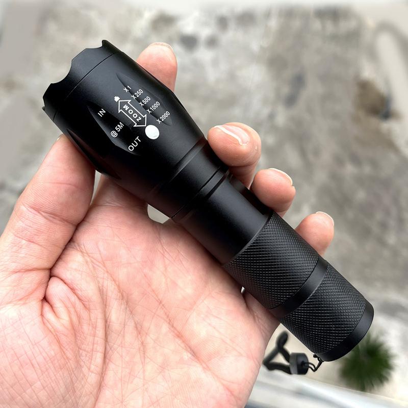 High Power Led Flashlights Camping Torch 5 Lighting Modes Zoom Light Aluminum Alloys Waterproof Material External 18650 Battery