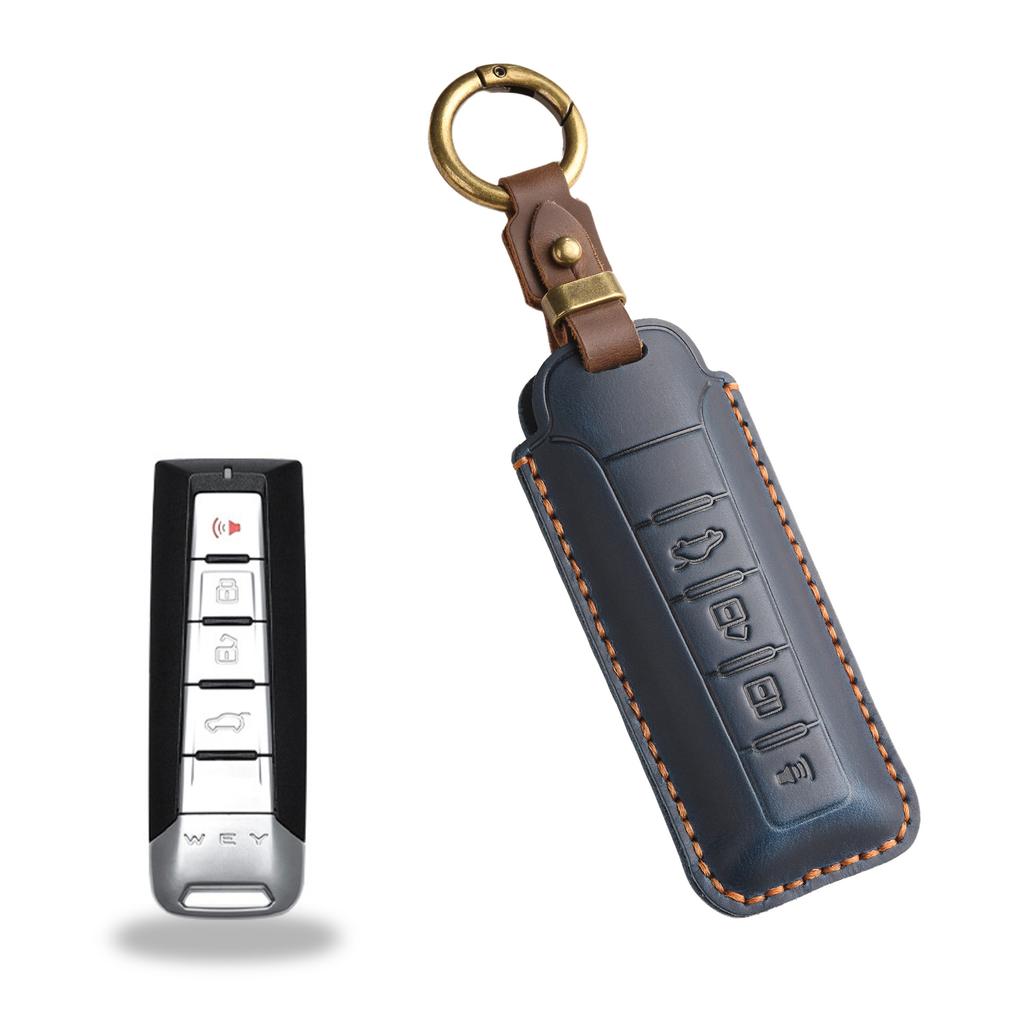 Retro Key Cover Is Suitable for Great Wall WEY Wei Pai Vv5 Vv6 Key Bag Vv7 P8 Leather Protective Case Ring