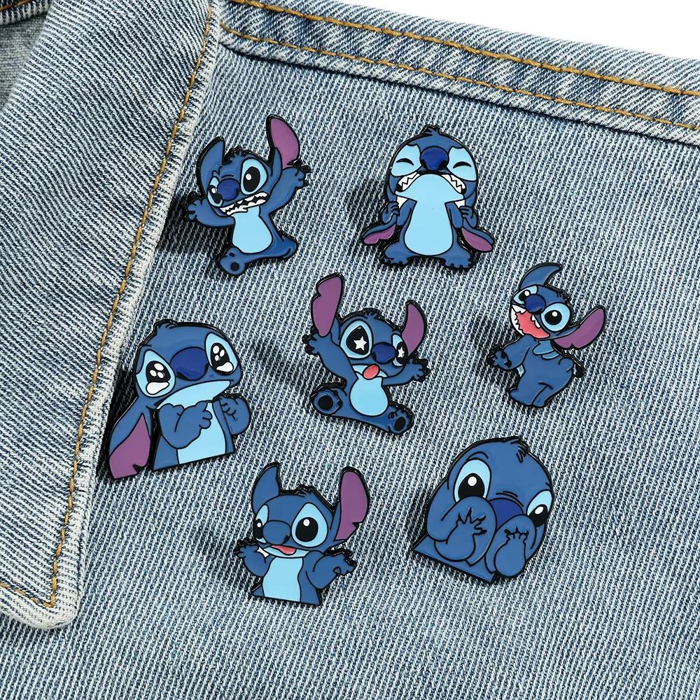 MINISO Creative Cartoon Characters Brooch Personalized Stitch Enamel Pin Backpack Clothing Jewelry Metal Badge Accessories Gift