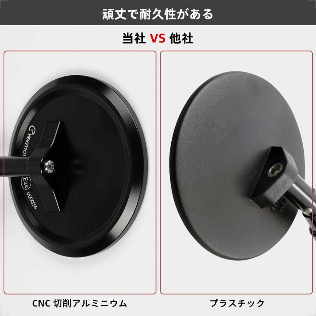 Motorradspiegel Set 2 Stück Universal Links & Rechts Rund CNC Aluminium für 0.9