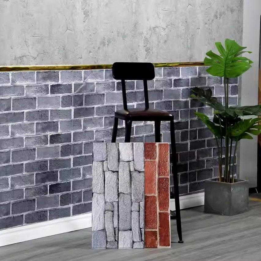 30*60cm 3D Brick Wall Stickers Self Adhesive Waterproof Foam Wallpaper Panel for Living Room Bedroom Kitchen Decor Home Improvement
