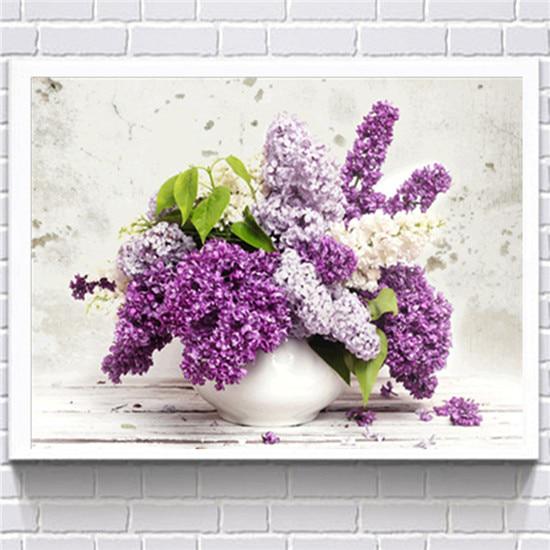 Diamant-Malerei, runde Diamant-Blume, 5D-Diamant-Stickerei, Kreuzstich-Gemälde-Aufkleber