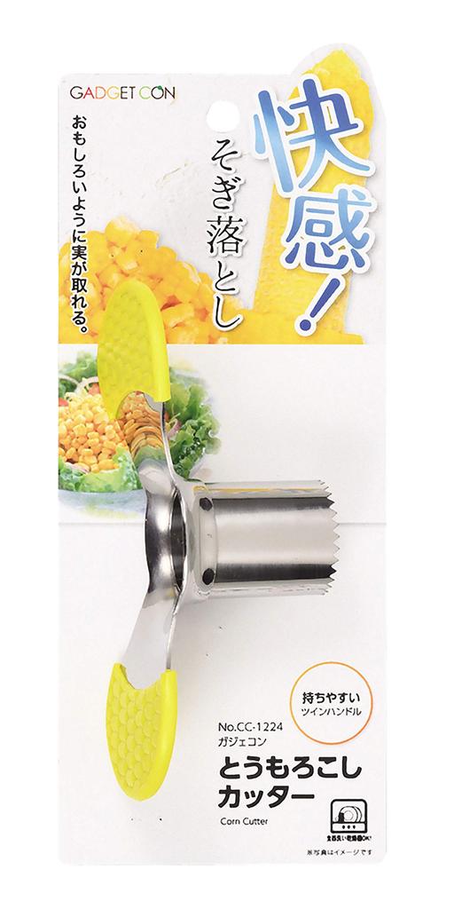 PEARL METAL Corn Wide X Deep X 6cm Gadget Con Cutter, Yellow, 15.3cm 6.5cm High, CC-1224