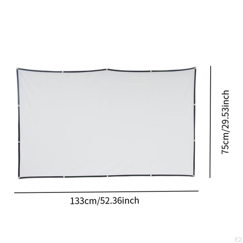 16:9 Foldable Projection Screen Double Sided Accessories Compact with Hooks Portable for Home