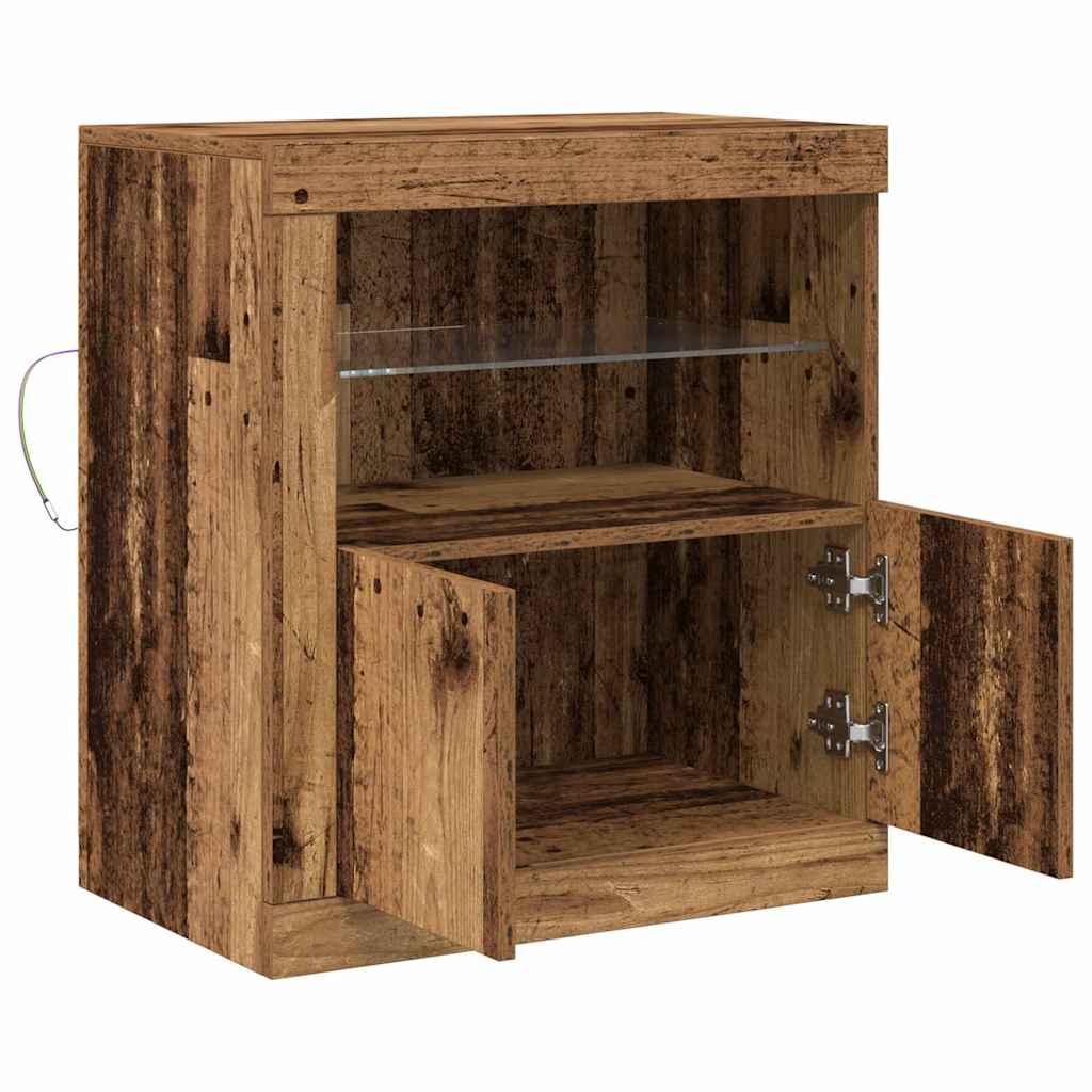 LED Sideboard In Brown 60.5 X 37 X 67 Cm Particleboard