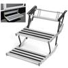 Wohnmobil Doppeltreppe Manuell Faltbar Aluminiumlegierung Leiter mit Befestigungsschraube Stange AntiRutsch M10 Montage