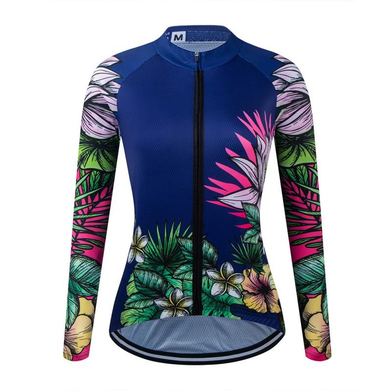 1 Womens Long Sleeve Cycling Jersey Breathable Quick Dry Performance Top Road Mountain Bike