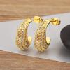 Nidin High Quality Moon Shape Pave Shiny Crystal Zircon Fine Stud Earrings For Women Irregular Geometric Ear Jewelry Accessories