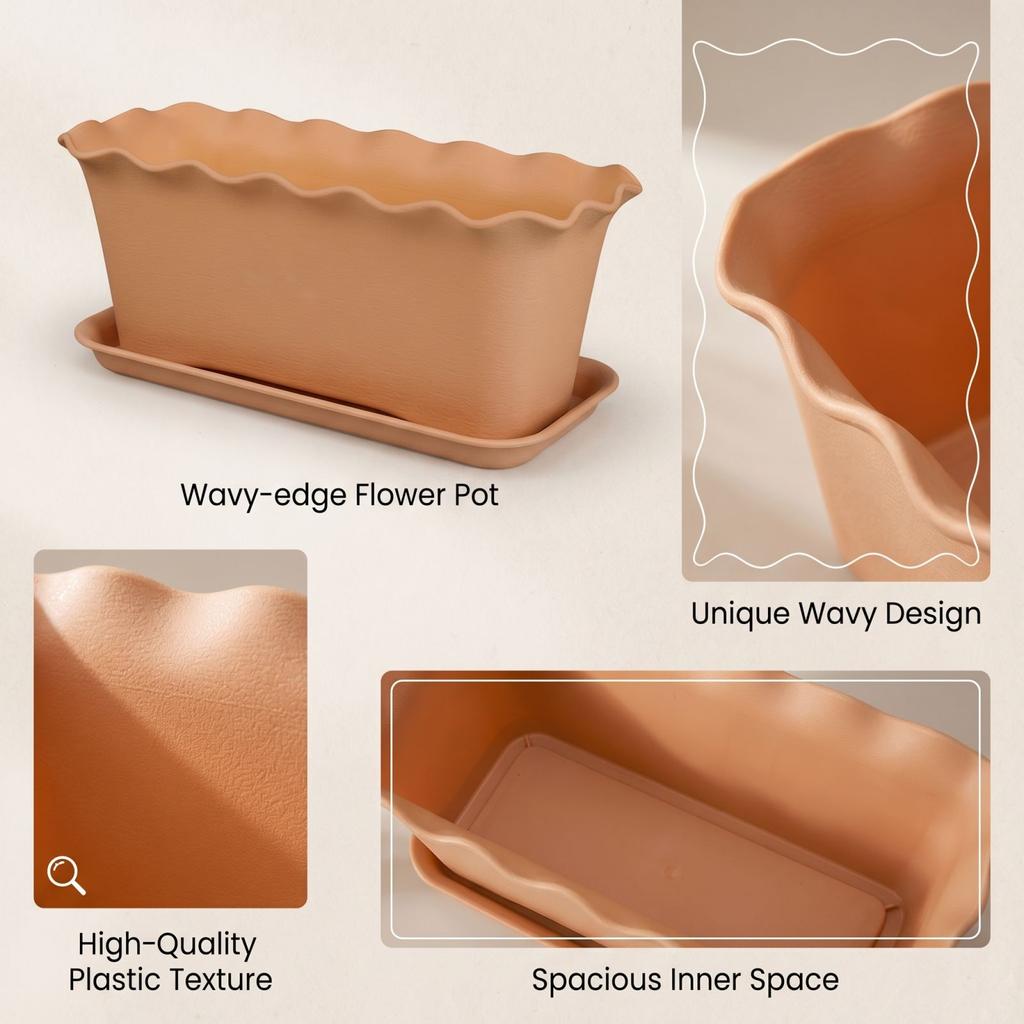Planter Box Flower Pot Window Box Planter For Live Plants Garden Decor