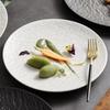 White Stone Ceramic Shallow Plate for Restaurant & Home – Ideal for Steaks & Desserts, Round Flat Design.