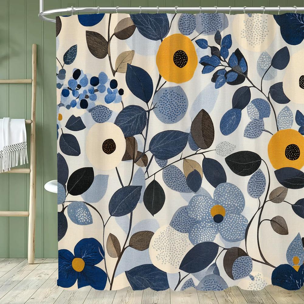 

Modern Watercolor Flowers Bathroom Curtain Floral Shower Curtain Bohemian Home Bathroom Decor Polyester Shower Curtains W60H190(CM)-1 Pcs
