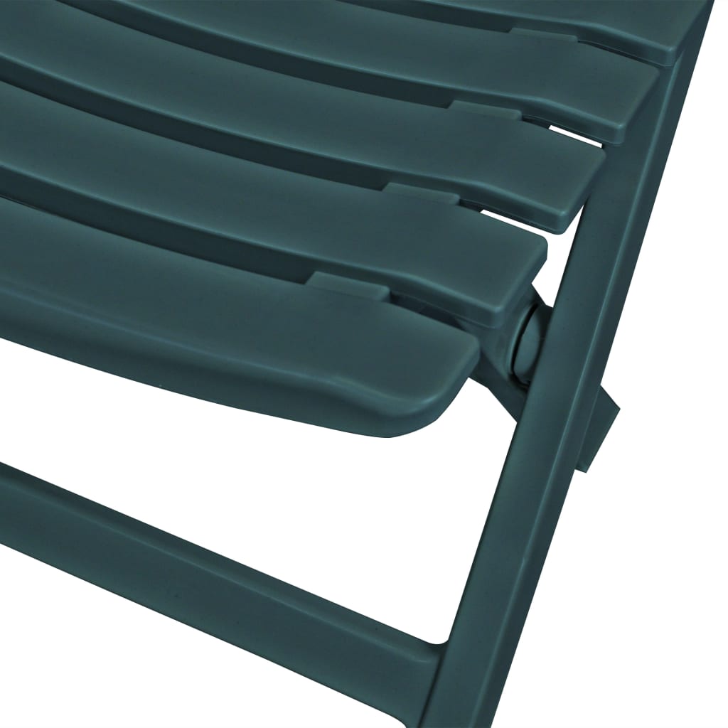 3 Piece Foldable Bistro Set Plastic Green