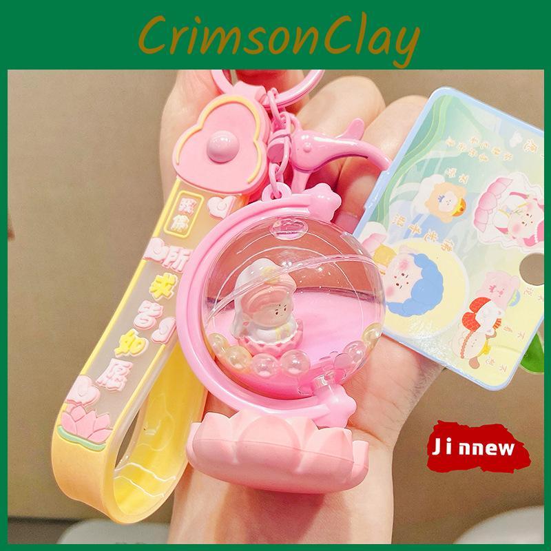 Buddha Charming Globe Keychain In Vibrant Acrylic For Fun Collection Accessory