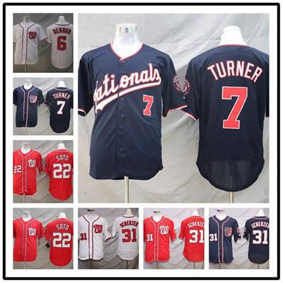 Washington Nationals Baseballový dres Unisex Fan Edition Vyšívaná Sportovní košile Bavlněná směs