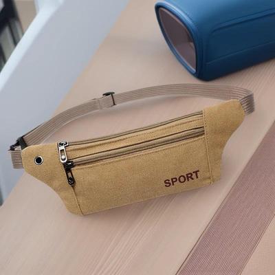 Custom Logo Unisex Crossbody Canvas Waist Bag for Outdoor Sports, Mountaineering, Fitness & Running