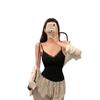 #Human cotton thin V-neck lace suspender women's spring and summer new inner holiday vest design sleeveless top