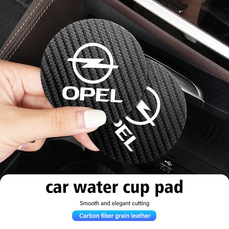 2 Stück Auto-Getränkeuntersetzer Kohlefaser Wasserbecher-Schlitz Rutschfeste Matte Flaschenmatte Für Opel Vectra Zafira Meriva Mokka Grandland Vivaro Antara
