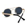 Metal Round Steampunk Rimless Sunglasses