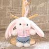Cute Fluffy Bunny with Tulip Plush Keychain, Small Stuffed Animal Pendant for Bag Backpack Purse, Soft Rabbit Key Ring Charm, Gift for Girls