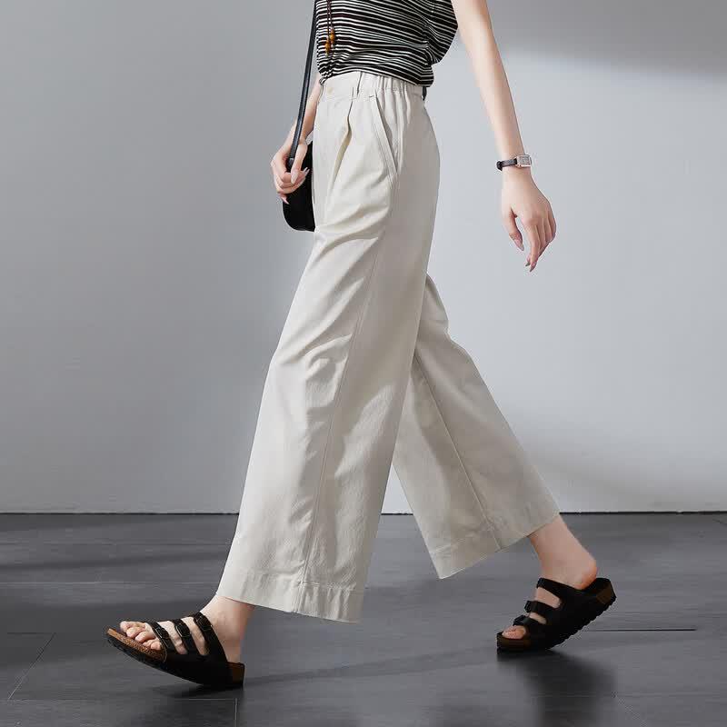 SOFSIL Damen High-Waist Cropped Weitbeinige Hose