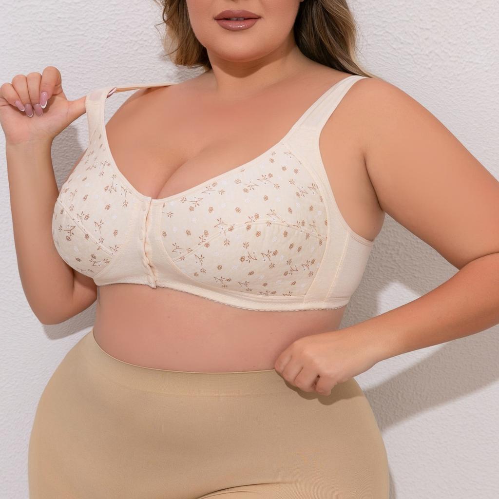 Women Wirefree Tank Style Bras Front Closure Bralette Female Confortable Breathable Underwear Large Bust Cup Underwear L-5XL