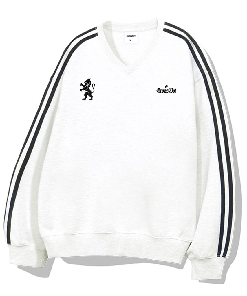 CROSSDOT Royal Oversized Track V-Neck Sweatshirt 5 Colors [Crdv_4004]