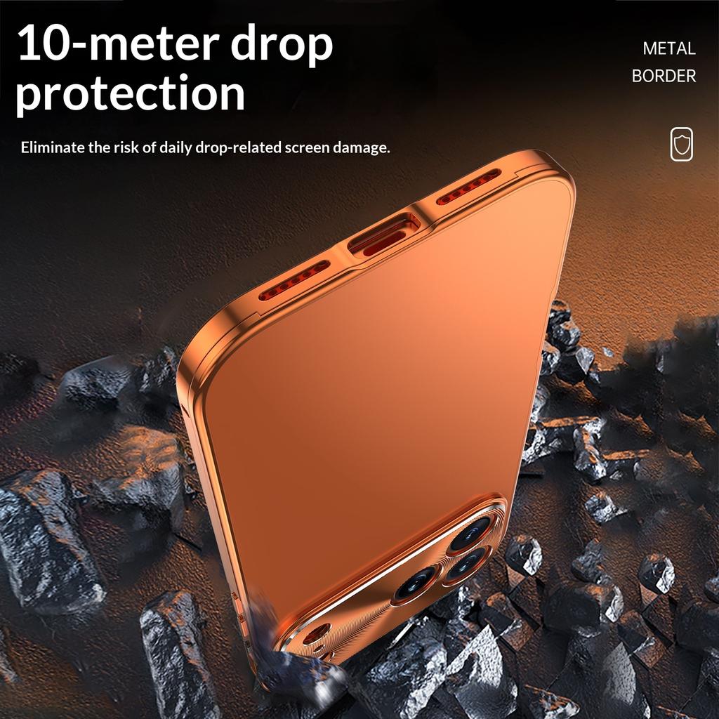 For Iphone 17 Pro Max Phone Case Aviation Aluminum Alloy Frame Threaded Lens Matte Backplate Ultra-thin Anti Drop Back Cover