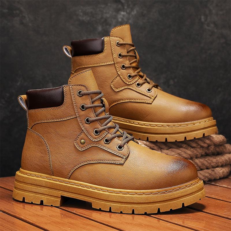 Martin Boots New Winter Mid-lace-up Platform Boots High-top Boots British Retro Short Boots