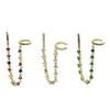 Promotion Elegance Fashion Trendy Women Jewelry Cz Link Chain Long Tassel Women Earring