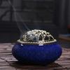 New Ceramic Incense Burner Copper Cover Antique Alloy Aroma Burner Ice Crack Sandalwood Stove Home Decoration