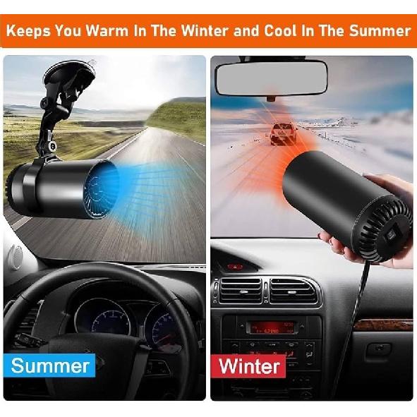 Car Heater, Windshield Defogger And Defroster, 12V 150W Portable Car Heater, Fast Heating And Cooling Car Heater, Plug-In Car Heaters (Black)