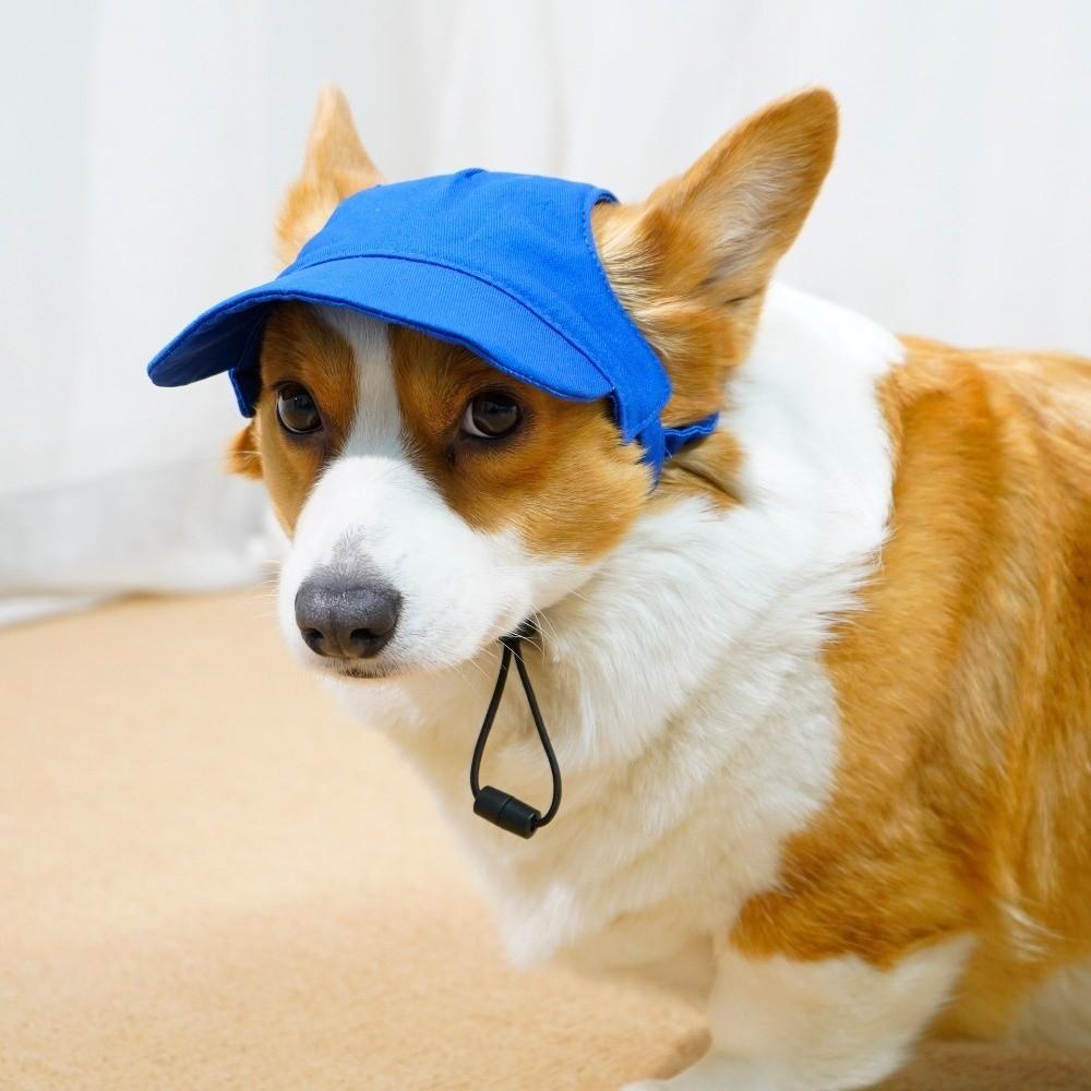 Handsome Adjustable Dog Baseball Cap with Ear Holes Sun Protection Pet Visor Hat UV Protection Canvas Dog Sun Hat Outdoor Sports