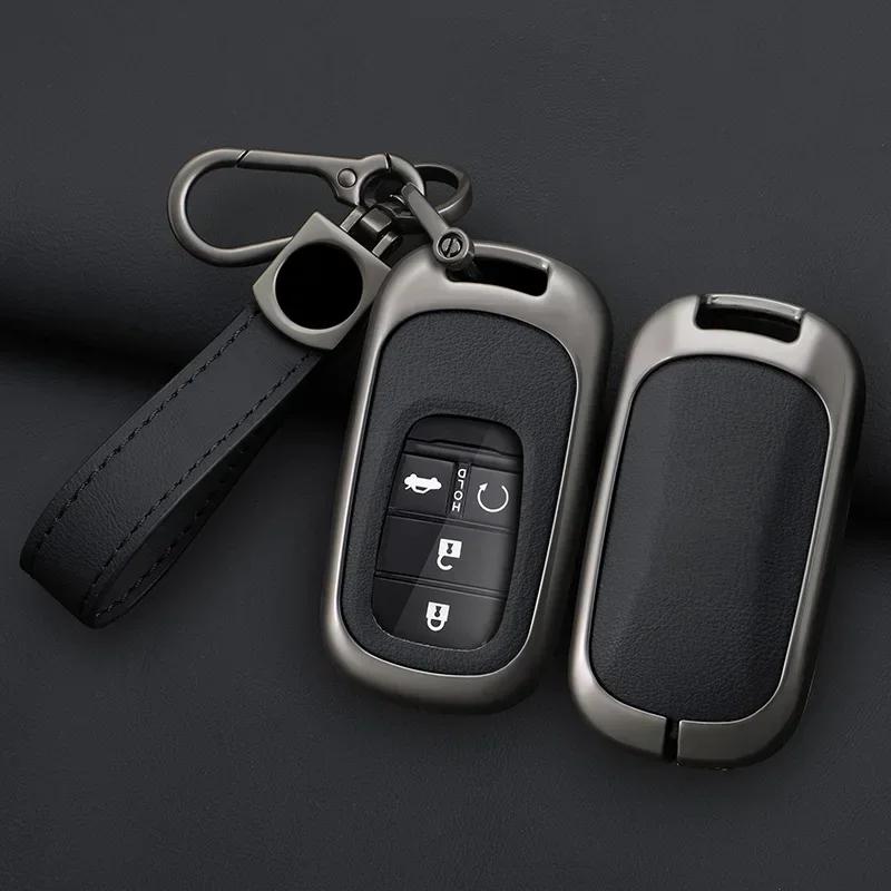 Interior Mouldings Leather Car Remote Key Case Fob Cover Protector Holder Shell For Honda Civic Accord HR-V CR-V CRV 2022 2023 K