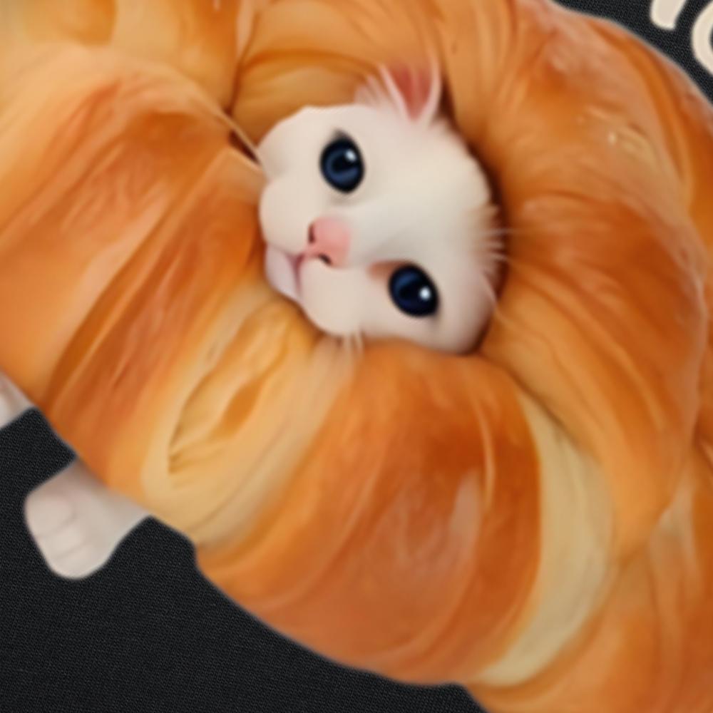 Funny Croissant Meme Cat Cake Pet Lover TShirt Summer Men Clothing Vintage Summer Cotton Short Sleeve Oversized Tshirt Tops