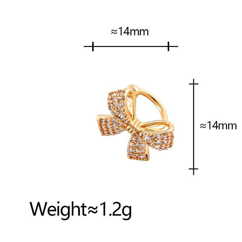 1Pc Shiny Rhinestone Bowknot Ear Clip Earrings for Women Exquisite Full Crystal Inlay Zircon Bow Non Piercing Ear Cuff Jewelry