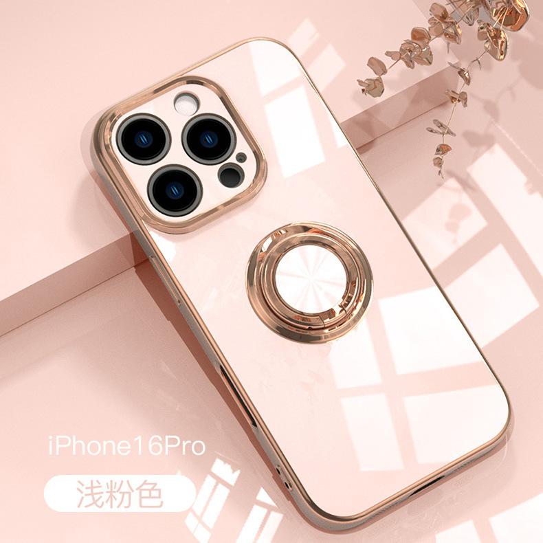 Applicable to iphone17Pro electroplated ring mobile phone case Apple 16/15 all-inclusive soft edge protective case 14promax