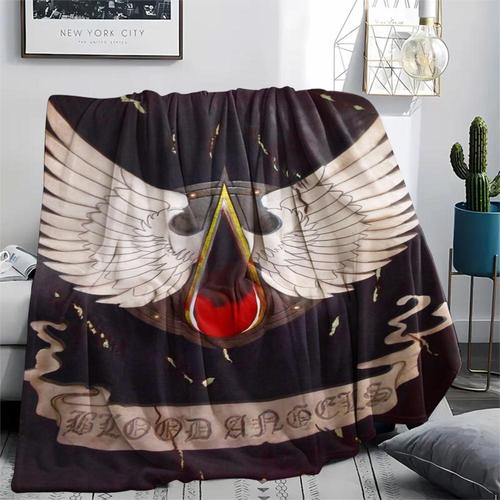 Blood Angels Cool Print Flannel Blanket, High Quality Comfortable for All Seasons, Home Decor, Warmth and Comfort, Perfect for Christmas Gifts10
