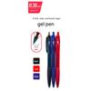 Knock-type gel pen 0.38mm 3-pack black blue red