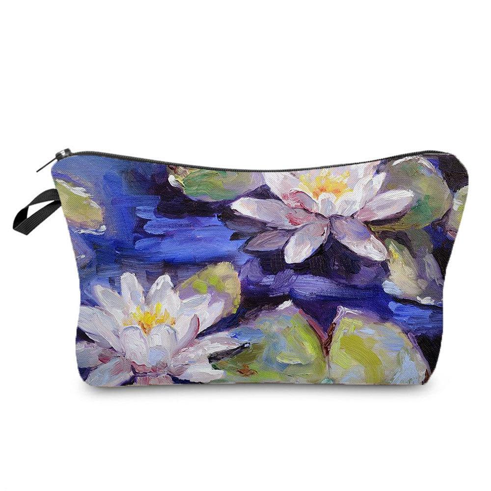 Women Flower Print Cosmetic Bag Toiletries Organize Travel Storage Case 6388