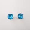 Swiss Blue Topaz Gemstone 925 Sterling Silver Men's Suit Cufflink 1" Handmade Jewelry Gift For Husband CL-9-10
