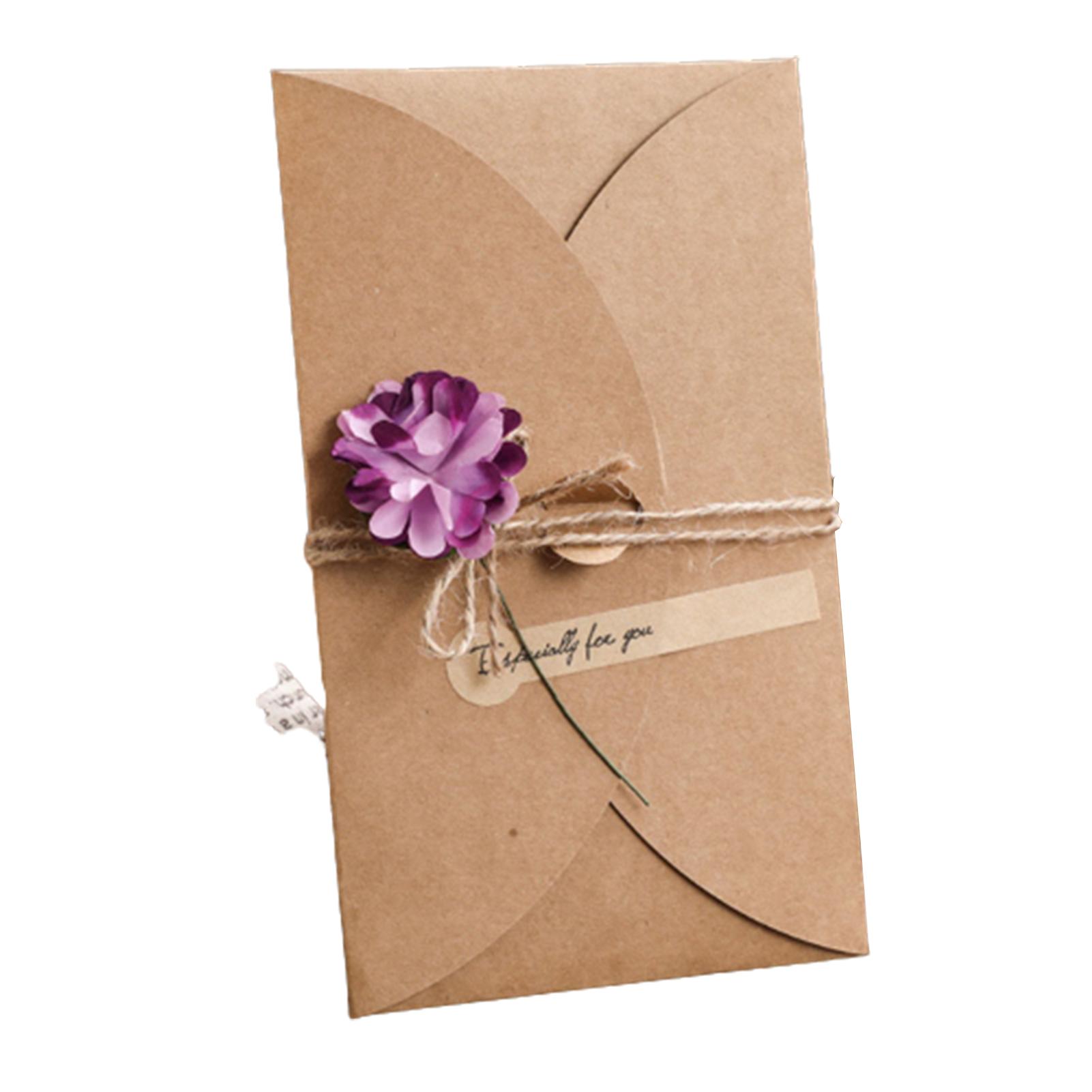 Vintage Blanks Greeting Card DIY Kraft Paper Invitation Greeting Card Suitable for Birthdays Festivals