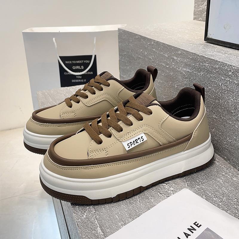 

Легкие кроссовки на мягкой подошве, женские, новинка 2025 года, осенняя женская обувь, универсальная модная обувь на платформе, нишевая обувь для доски 35