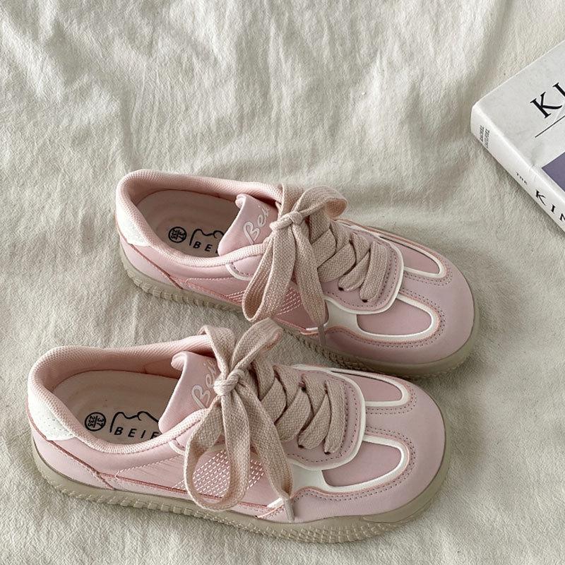 Pink Casual Sports Shoes Forrest Gump Little White Shoes Women's Spring 2025 New Niche Design German Training Board Shoes Women