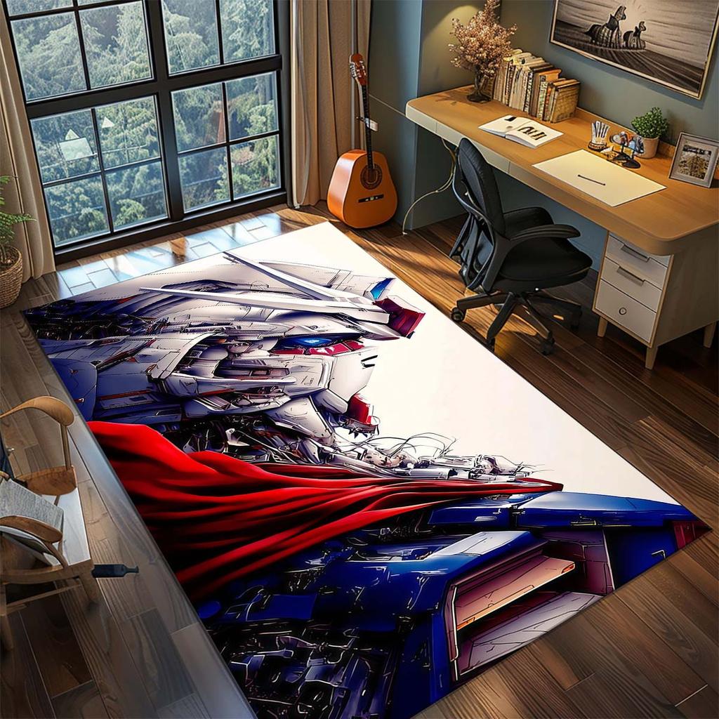 Tappeto Robot Mecha Anime Gundam Tappeto Grande Area Tappetino Pavimento Antiscivolo Lavabile Stanza Gamer Camera da Letto Decorazione Casa